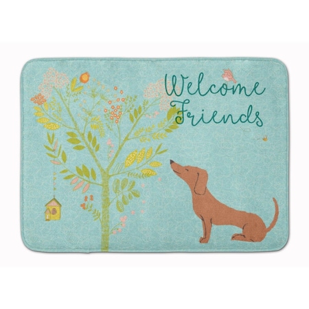 Carolines Treasures Welcome Friends Red Dachshund Machine Washable Memory Foam Mat BB7631RUG